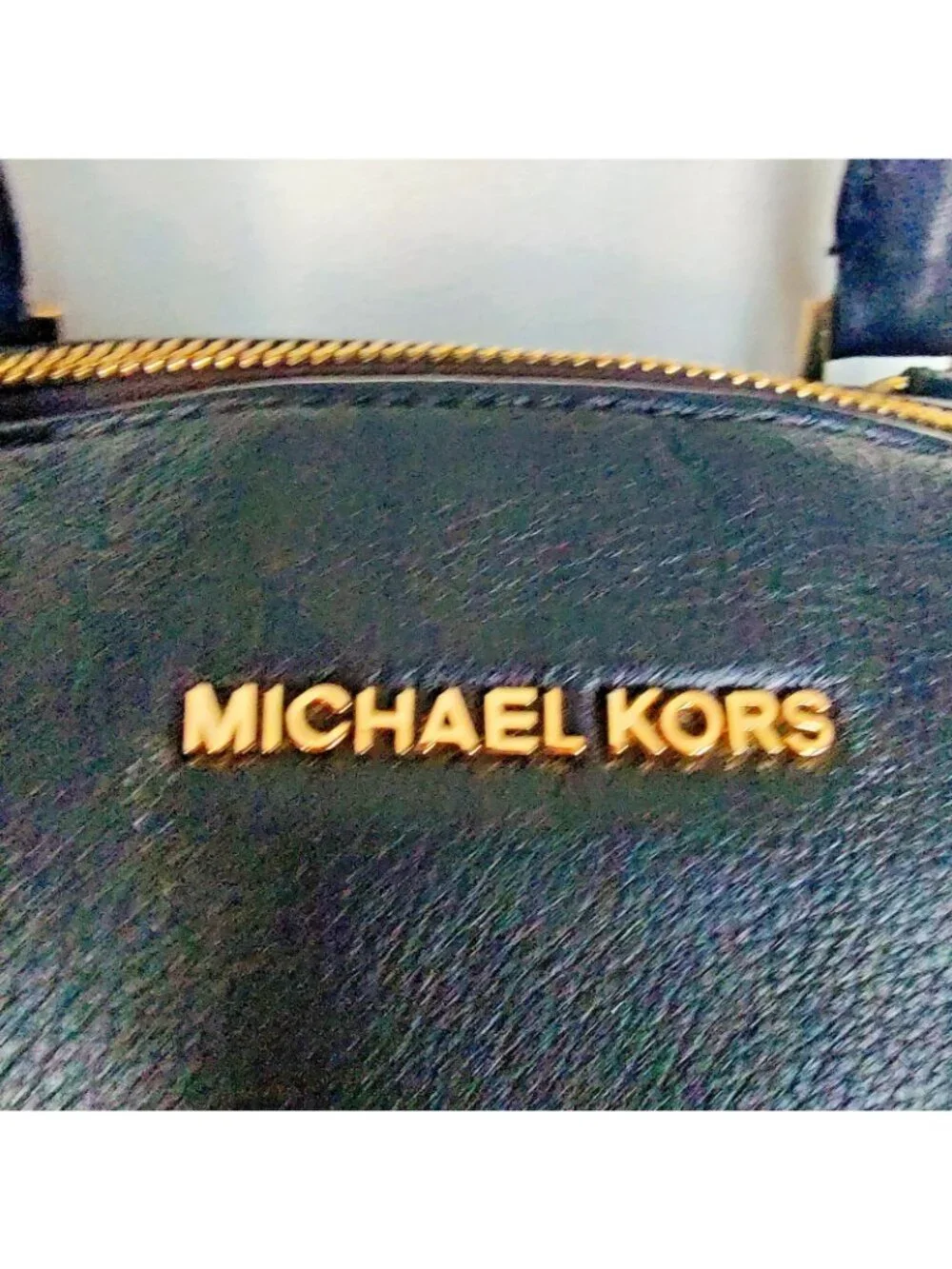 MICHAEL KORS Riley Black Leather Satchel Purse Shoulder Handbag